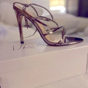 Isadora stiletto sandals in pewter. Size 8. Only worn once